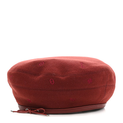 Hermes Cashmere Saint Honore Charms Beret Hat 56 Rouge Tomate 1 of 9