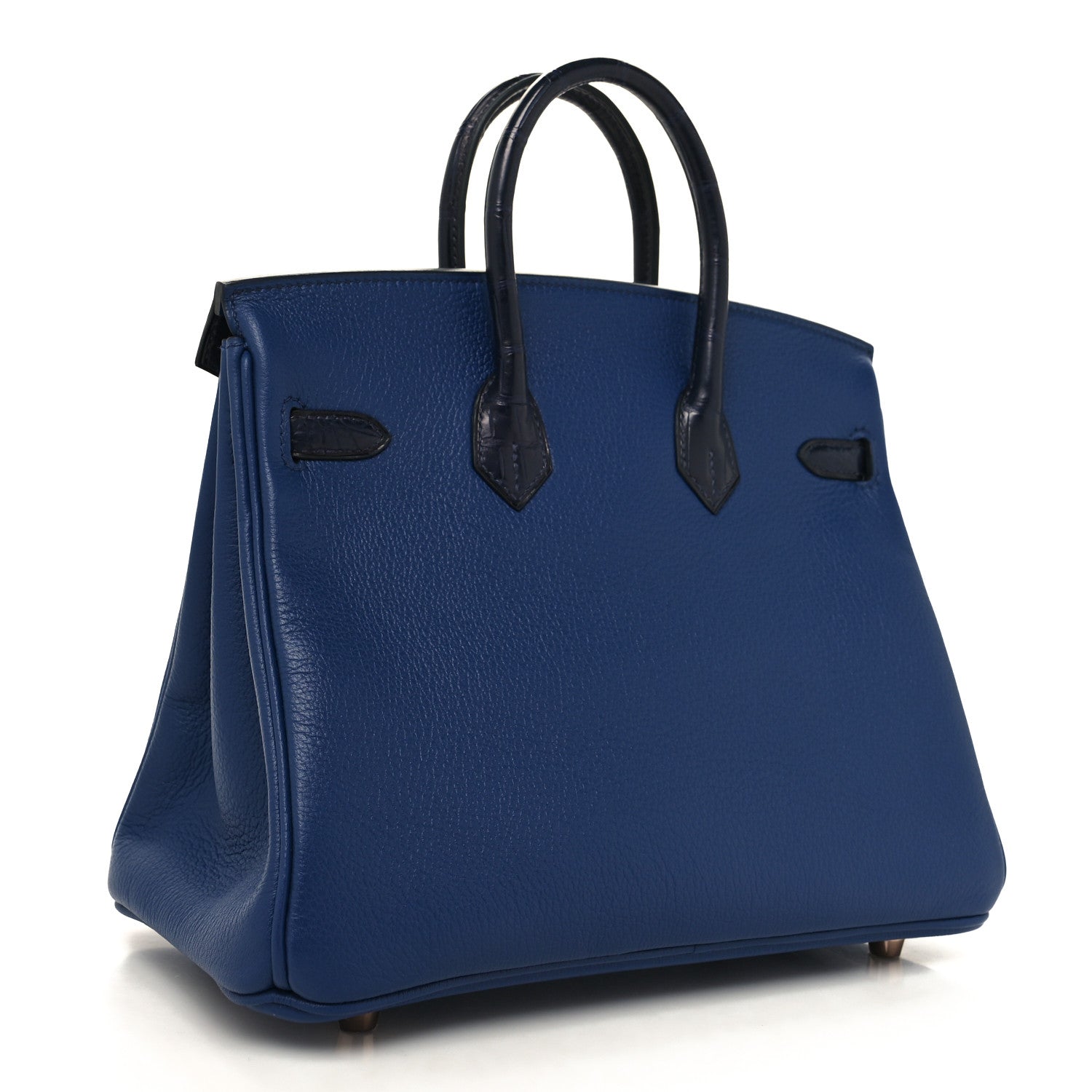 Hermes Taurillon Novillo Matte Alligator Birkin Touch 25 Bleu Saphir Marine 3 of 12