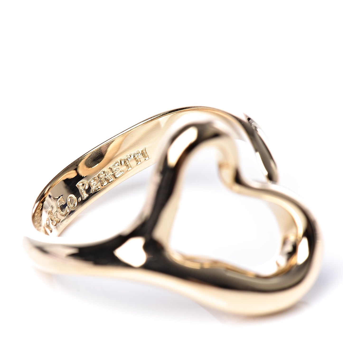 18K Yellow Gold Small Elsa Peretti Open Heart Ring 49 5