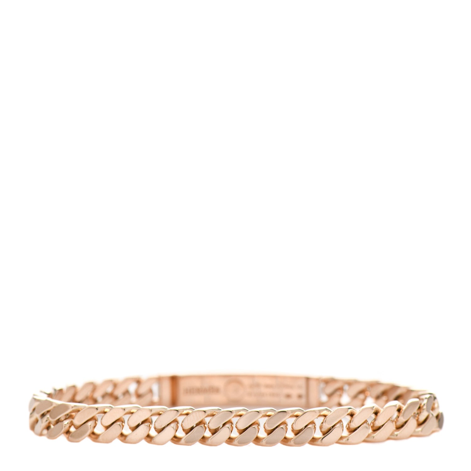 Hermes 18K Rose Gold Diamond PM Kelly Gourmette Bracelet LG 2 of 4