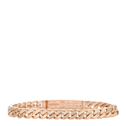 Hermes 18K Rose Gold Diamond PM Kelly Gourmette Bracelet LG 2 of 4