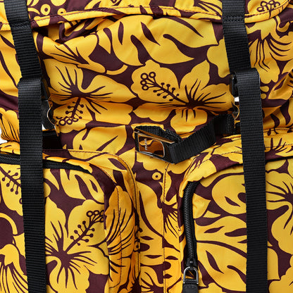 Prada Nylon Hibiscus Print Double Buckle Backpack Zafferano 9 of 12