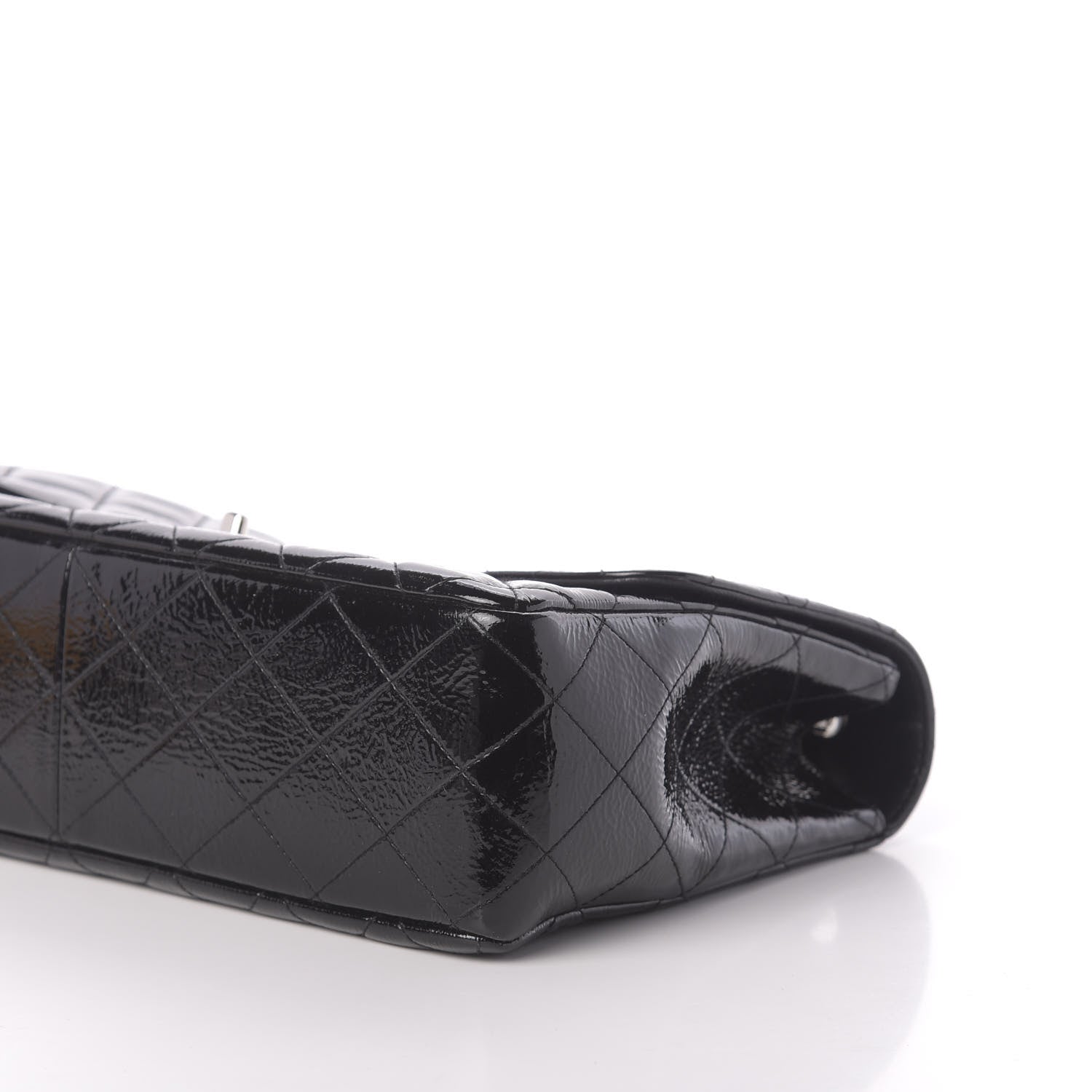 Chanel Distressed Patent Quilted Jumbo Single Flap Black 8 of 12