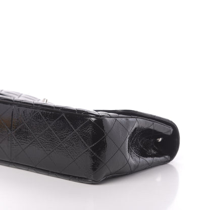 Chanel Distressed Patent Quilted Jumbo Single Flap Black 8 of 12