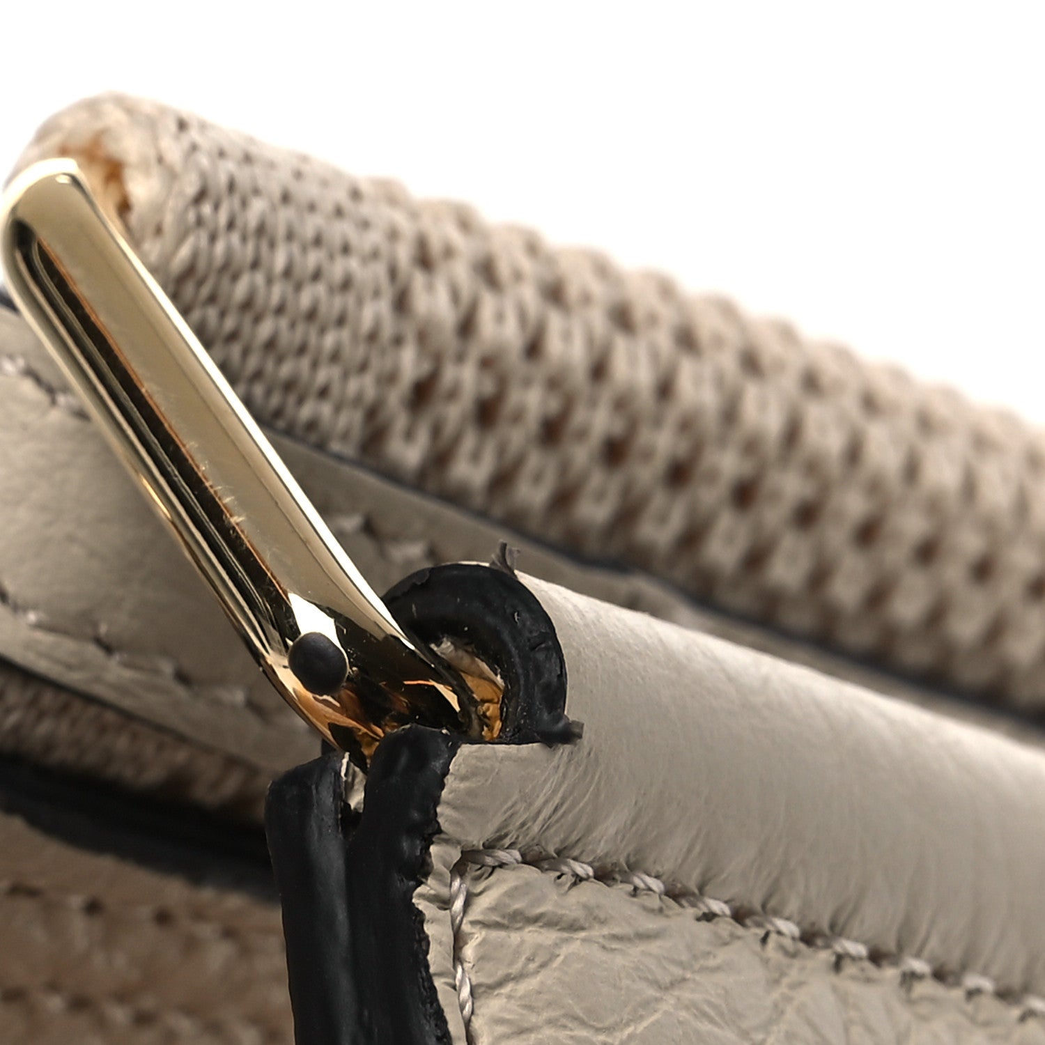 Fendi Ribbon Vitello King Logo Regolabile Woven Adjustable Strap You Beige 9 of 9