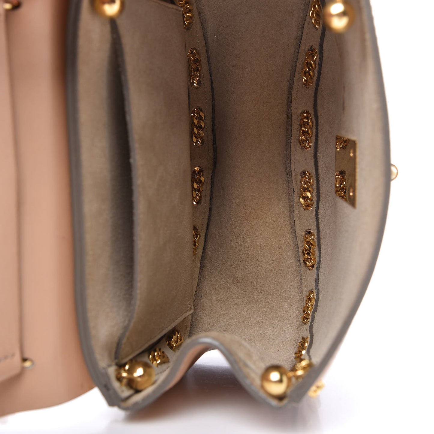Calfskin Mini Drew Chain Shoulder Bag Blush Nude