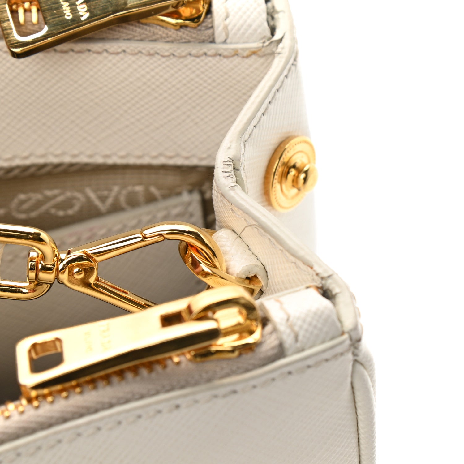 Prada Saffiano Mini Galleria Double Zip Tote Bianco 11 of 11