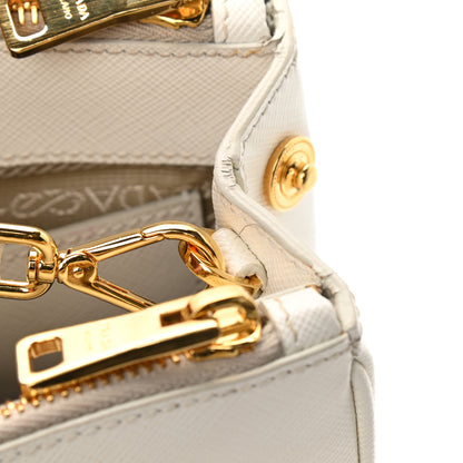 Prada Saffiano Mini Galleria Double Zip Tote Bianco 11 of 11