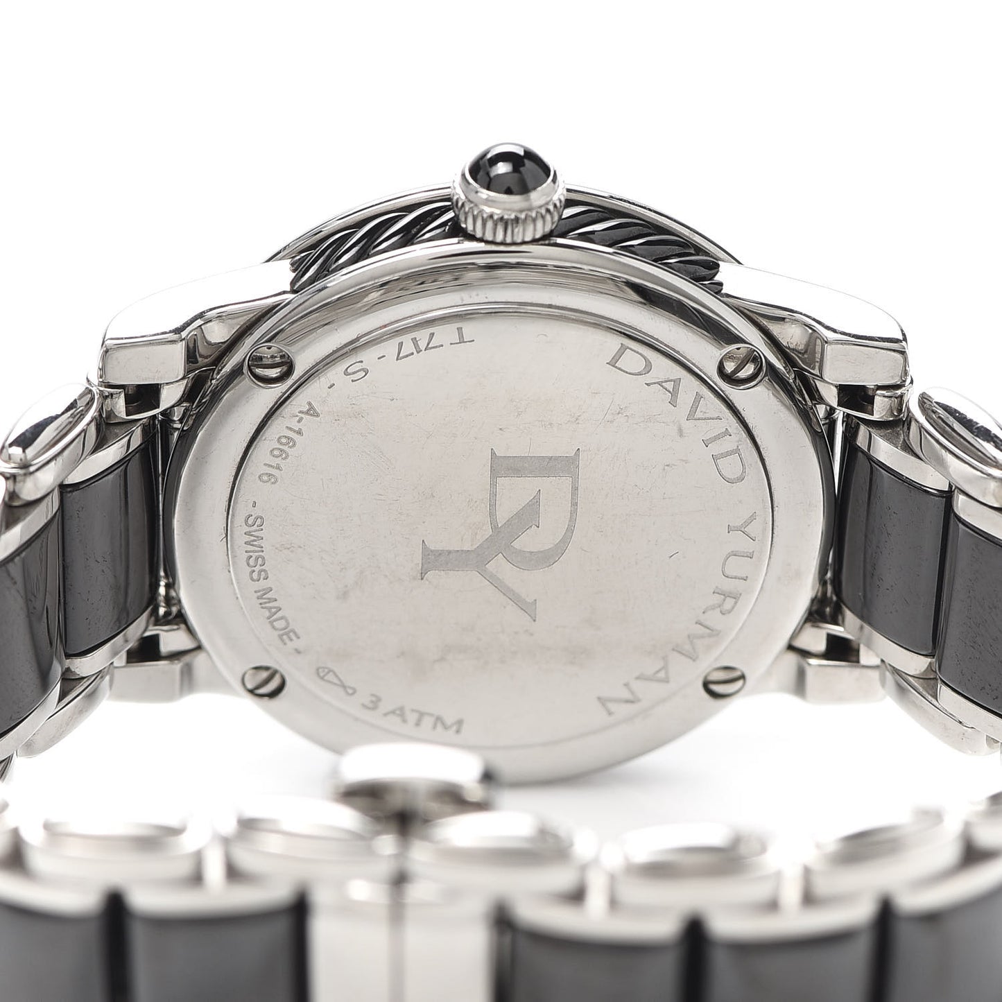 Stainless Steel Ceramic Diamond Bezel 30mm Classic Quartz Watch Black