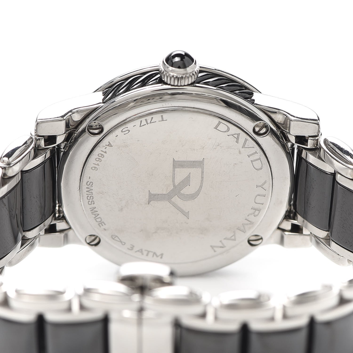 David Yurman Stainless Steel Ceramic Diamond Bezel 30mm Classic Quartz Watch Black 4 of 5