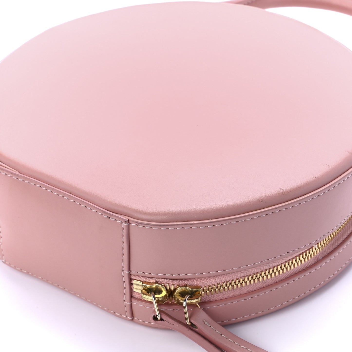 Calfskin Circle Crossbody Bag Light Pink