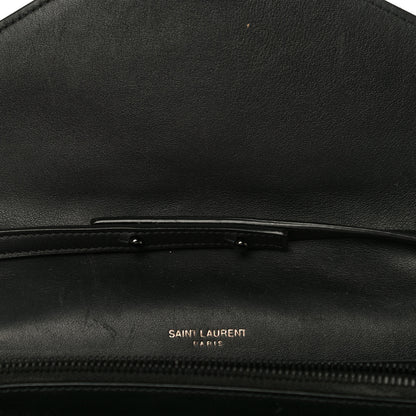 Saint Laurent Patent Matelasse Chevron Monogram Chain Wallet Black 10 of 18