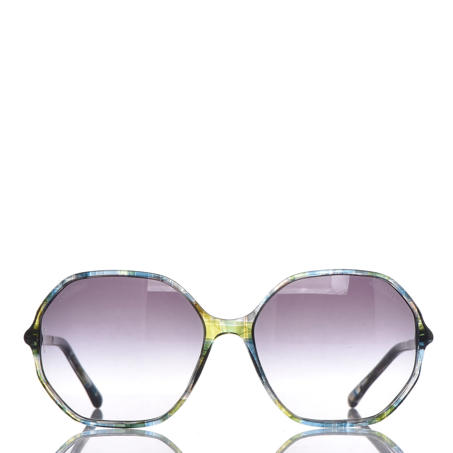Chanel CC Oversized Sunglasses 5345 Green Blue 2 of 6