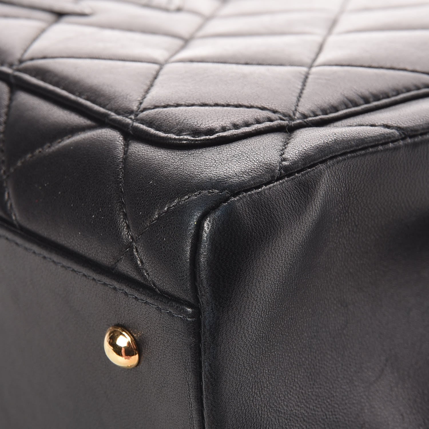 Chanel Lambskin Quilted CC Shopping Tote Black 7 of 15