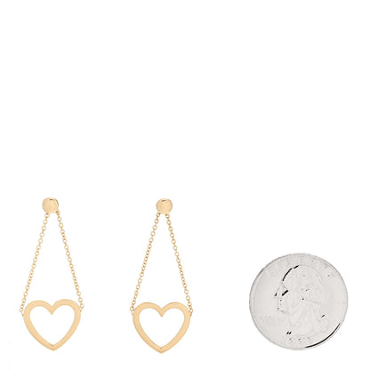 Tiffany 18K Yellow Gold Heart Chain Drop Earrings 2 of 4