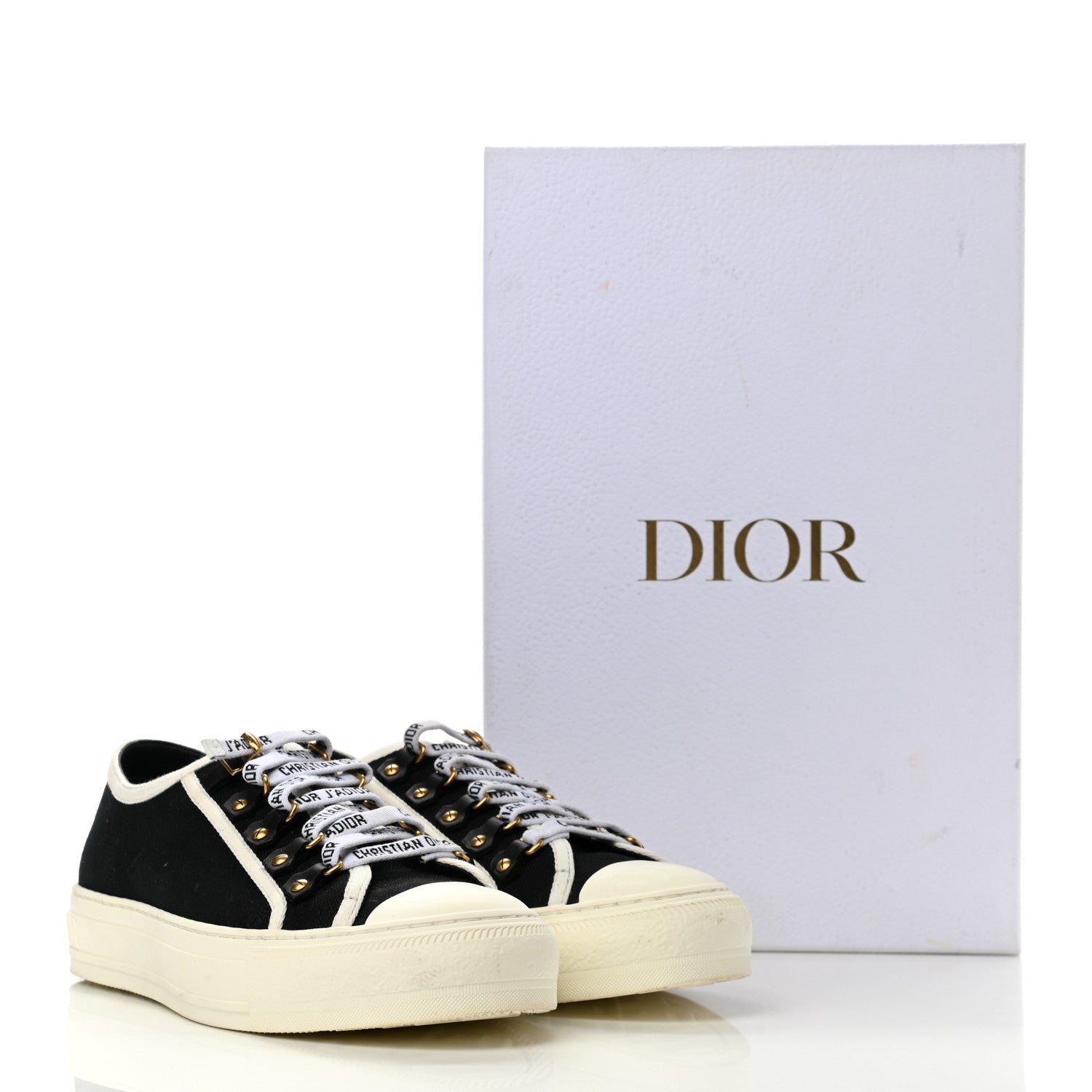 Christian Dior Canvas Walk'N'Dior Low Top Sneakers 39.5 Black 10 of 10
