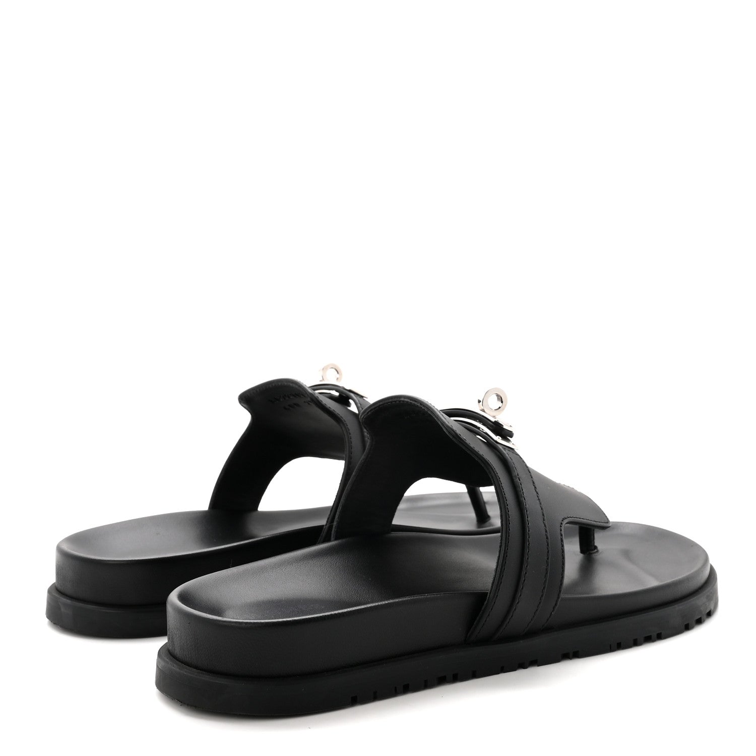 Hermes Calfskin Womens Empire Sandals 40 Black 5 of 9
