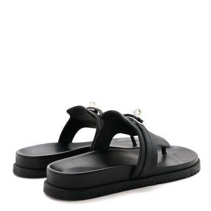 Hermes Calfskin Womens Empire Sandals 40 Black 5 of 9