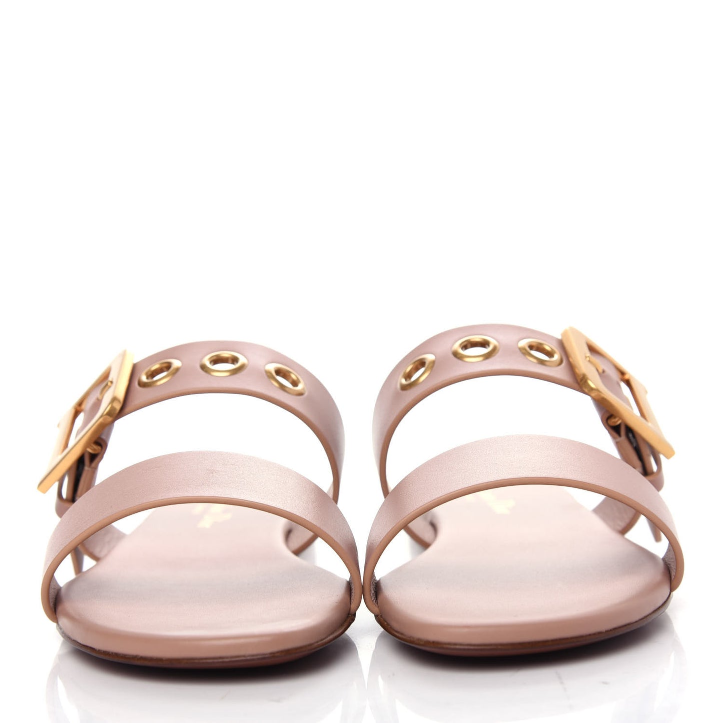Calfskin D-Dior Slide Sandals 36.5 Rose De Vents