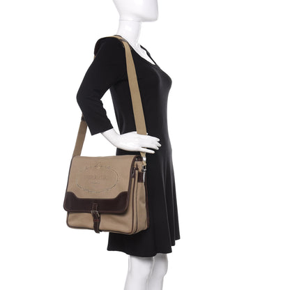 Prada Jacquard Logo Messenger Corda Moro 2 of 15