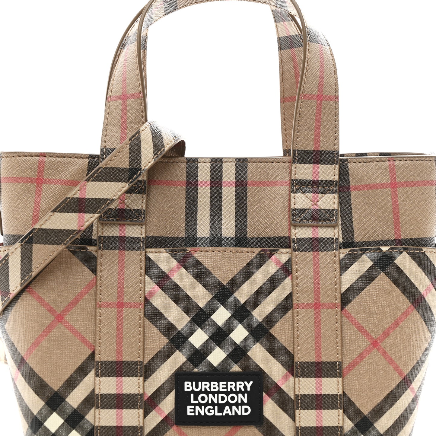 E-Canvas Check Daphne Tote Archive Beige