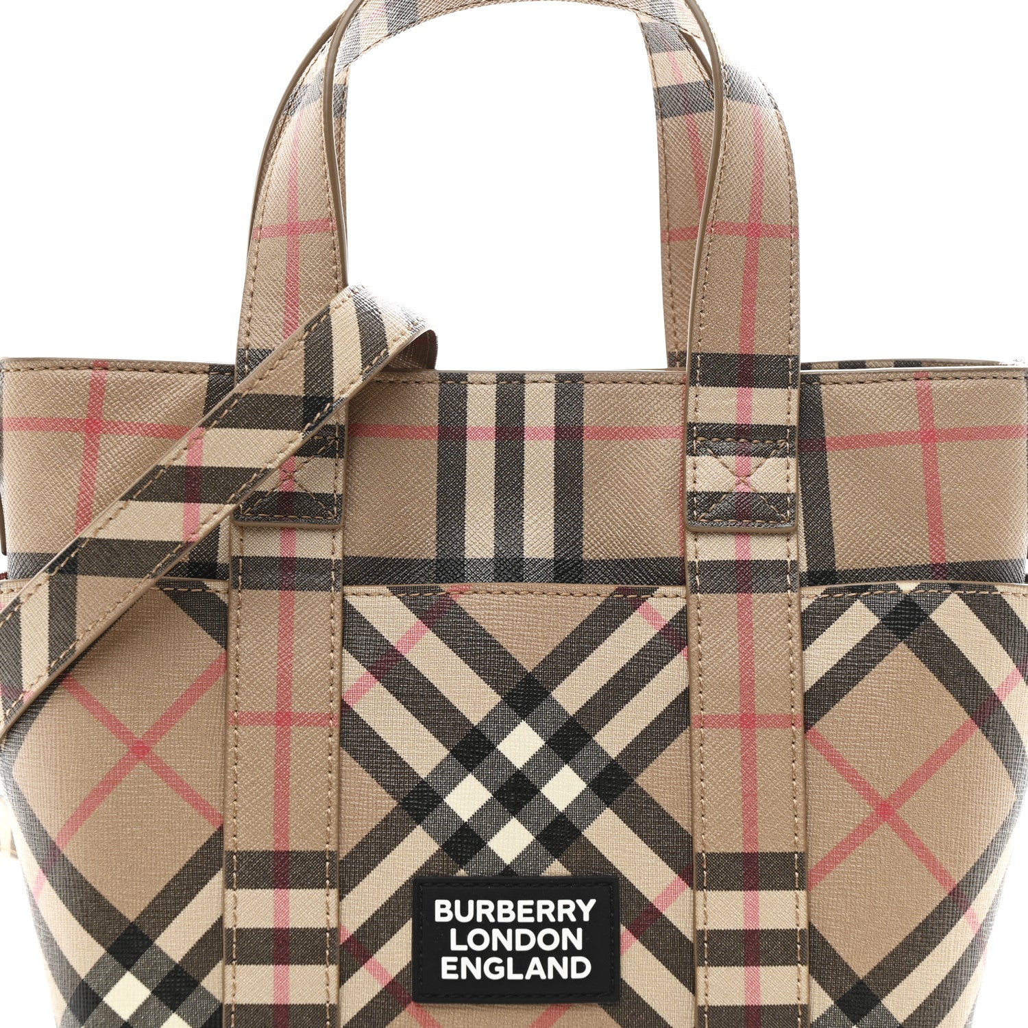Burberry E-Canvas Check Daphne Tote Archive Beige 8 of 10