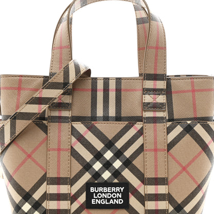 Burberry E-Canvas Check Daphne Tote Archive Beige 8 of 10