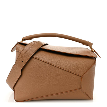 Loewe Grained Calfskin Medium Puzzle Edge Bag Toffee 1 of 10