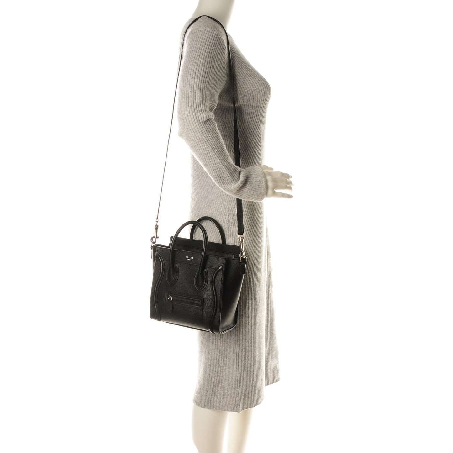 Drummed Calfskin Nano Luggage Black