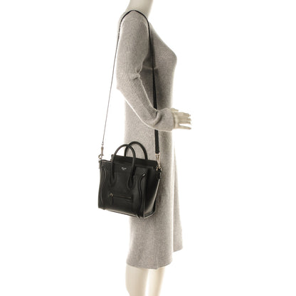 Celine Drummed Calfskin Nano Luggage Black 2 of 6