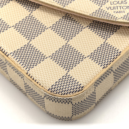 Louis Vuitton Damier Azur Pochette Felicie Chain Wallet Rose Ballerine 17 of 19