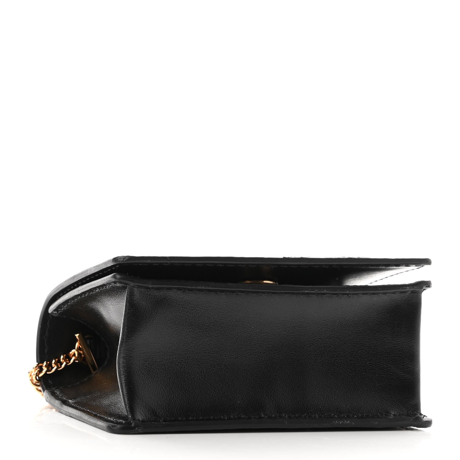 Versace Coated Canvas La Greca Signature Print Virtus Mini Chain Bag Black Caramel 3 of 7