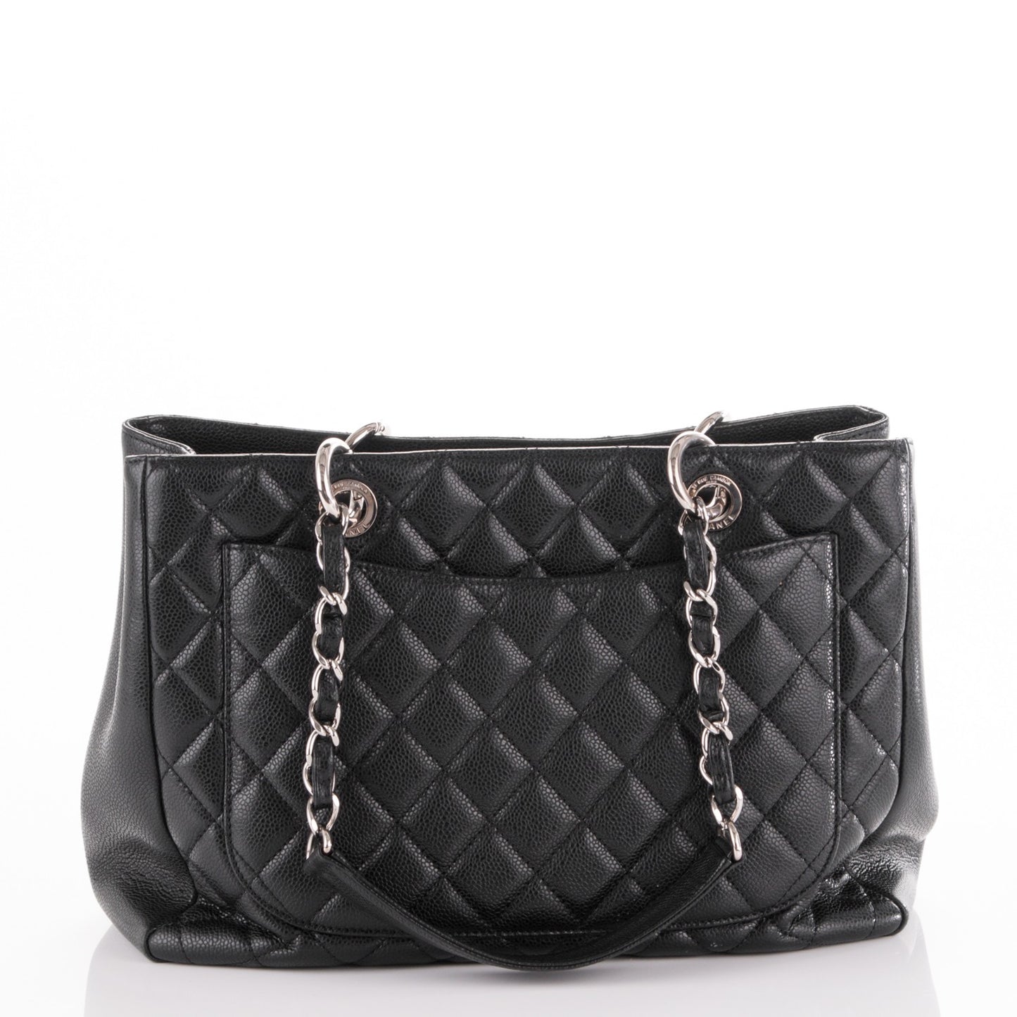 Caviar Quilted Grand Shopping Tote GST Black