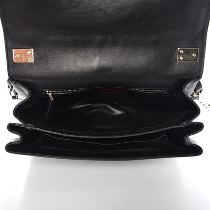 Valentino Garavani Vitello Rockstud Turnlock Metal Chain Shoulder Bag Black 5 of 7