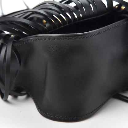Chloe Shiny Small Grain Calfskin Mini Marcie Multi Fringe Satchel Black 5 of 10