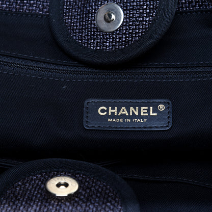 Chanel Woven Straw Raffia Medium Deauville Tote Navy 8 of 14