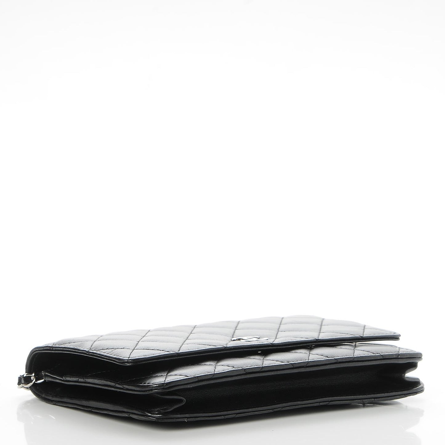 Lambskin Quilted Wallet On Chain WOC Black
