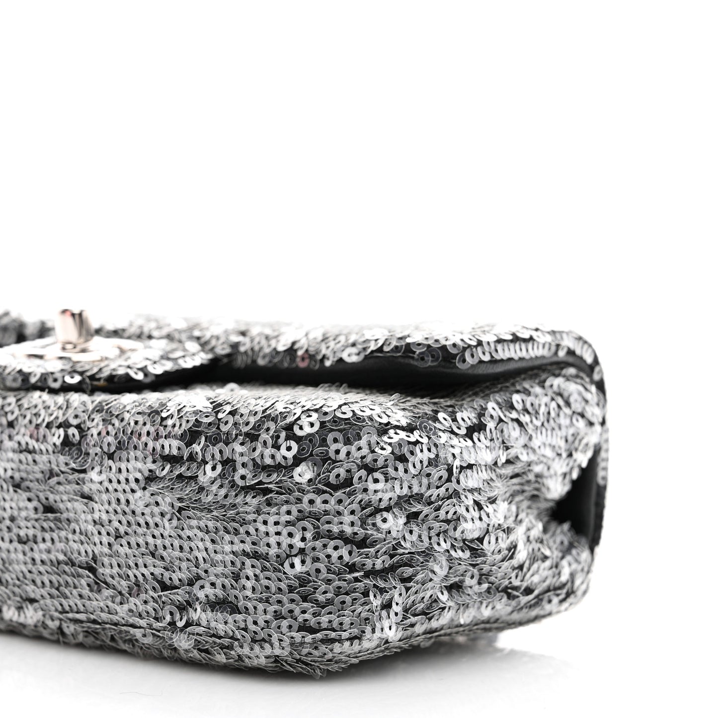Sequin Mini Rectangular Flap Silver