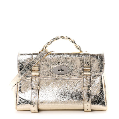 Mulberry Metallic Crinkled Calfskin Medium Alexa Gold 1 of 10