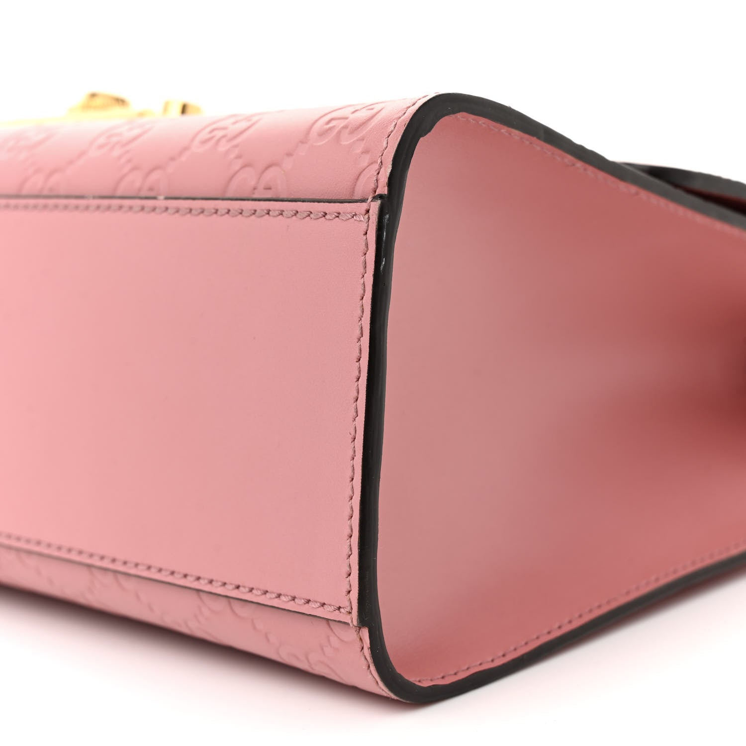 Gucci Guccissima Signature Medium Padlock Shoulder Bag Rose Baby Candy 10 of 14