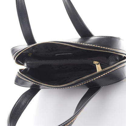 Chanel Calfskin Wild Stitch Top Handle Bag Black 5 of 9