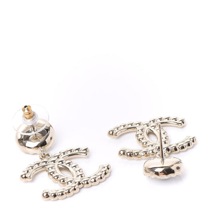 Chanel Crystal Pearl Bow-tiful CC Drop Earrings Gold 3 of 5