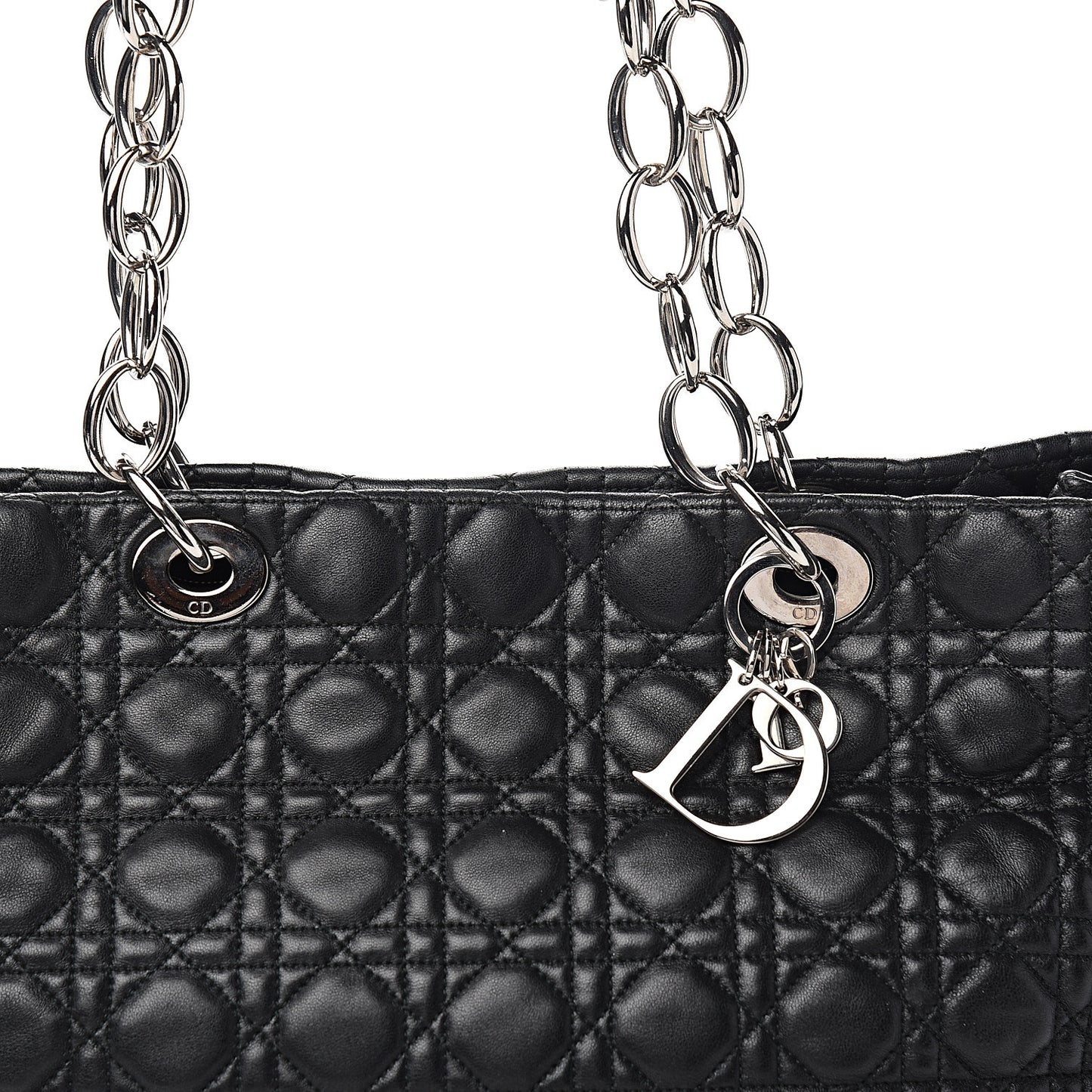 Lambskin Cannage Large Dior Soft Shopping Tote Black