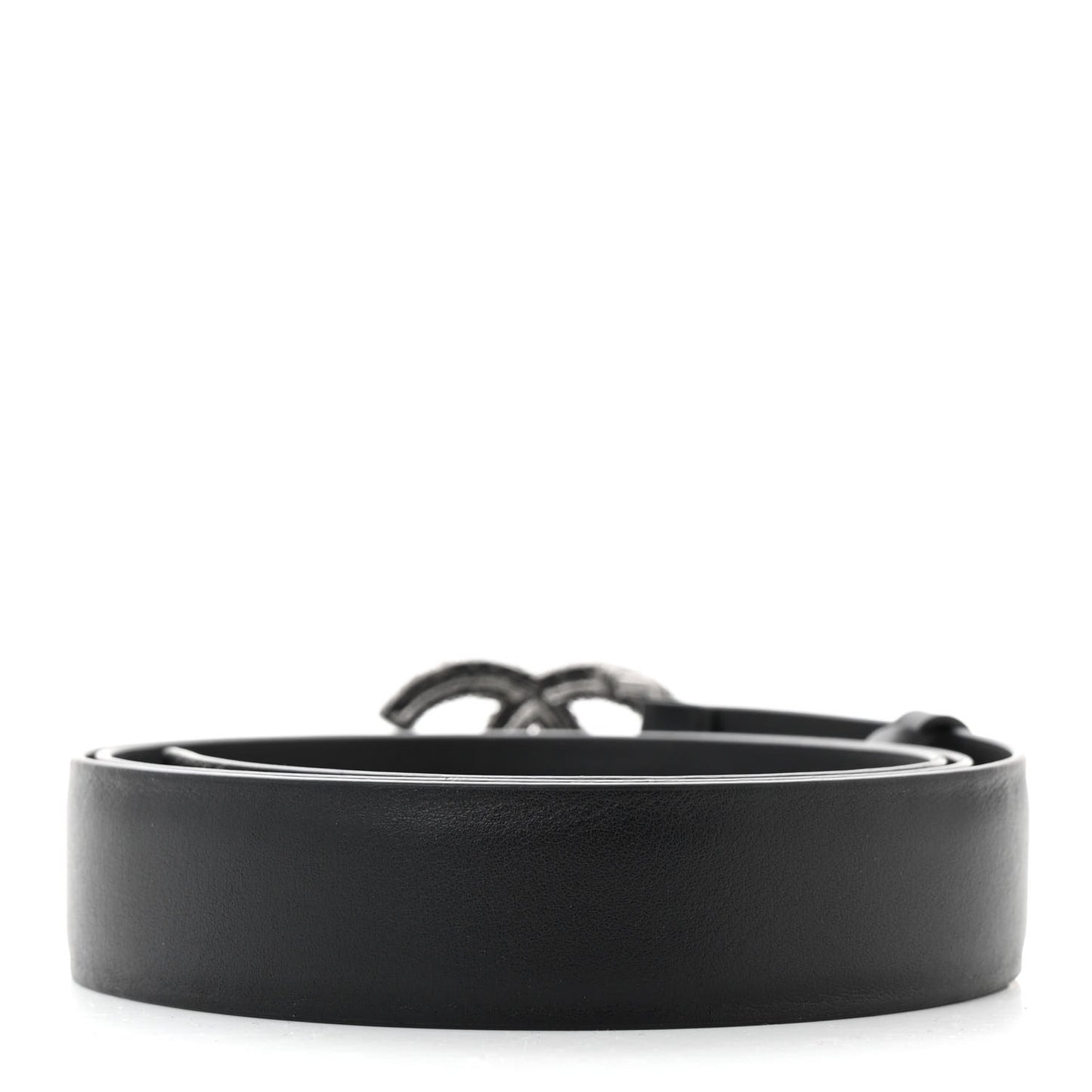 Calfskin Crystal Pearl Caviar CC Belt 90 36 Black