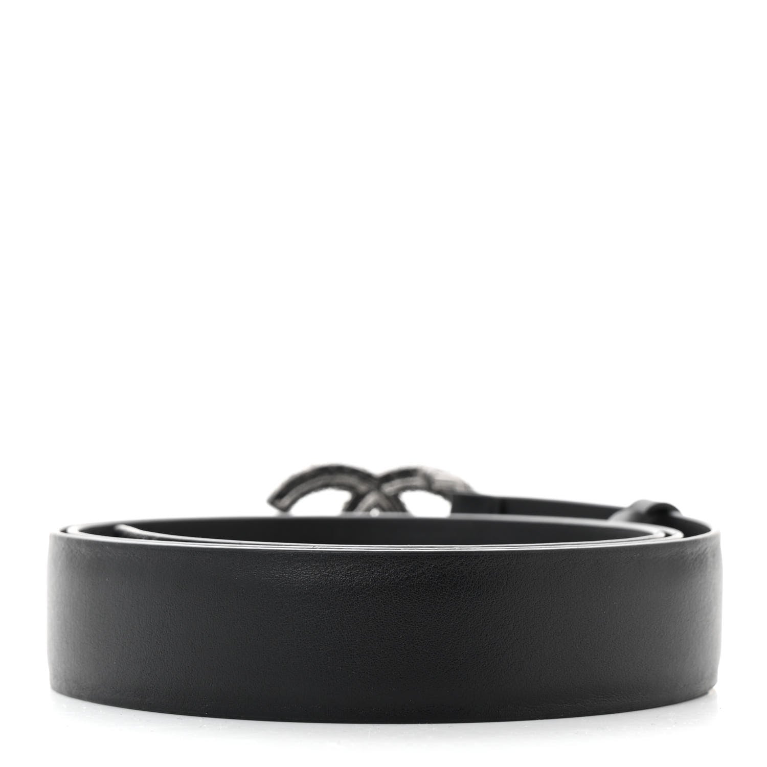 Chanel Calfskin Crystal Pearl Caviar CC Belt 90 36 Black 2 of 6