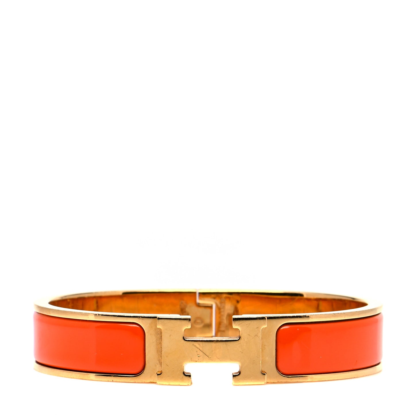 Enamel Narrow Clic Clac H Bracelet PM Orange