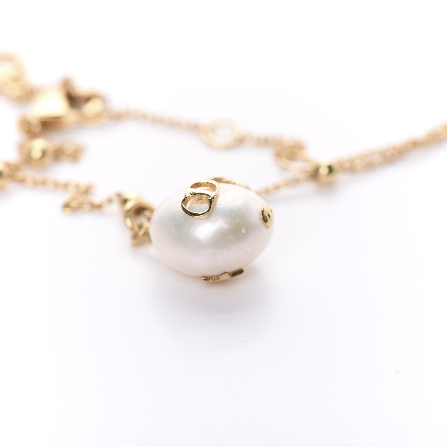 Fresh Water Pearl Metal Perles De Desir Charm Bracelet Gold