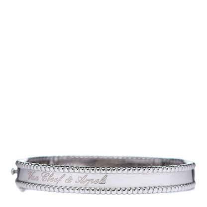Van Cleef & Arpels 18K White Gold Perlee Signature Bangle Bracelet S 1 of 5