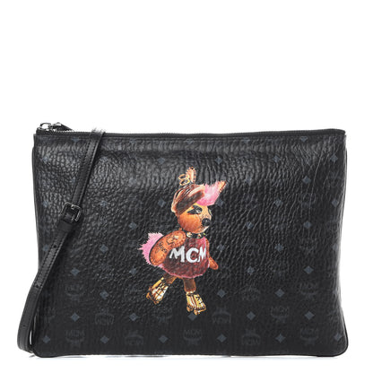 MCM Visetos Medium Punk Rabbit Crossbody Pouch Black 1 of 10