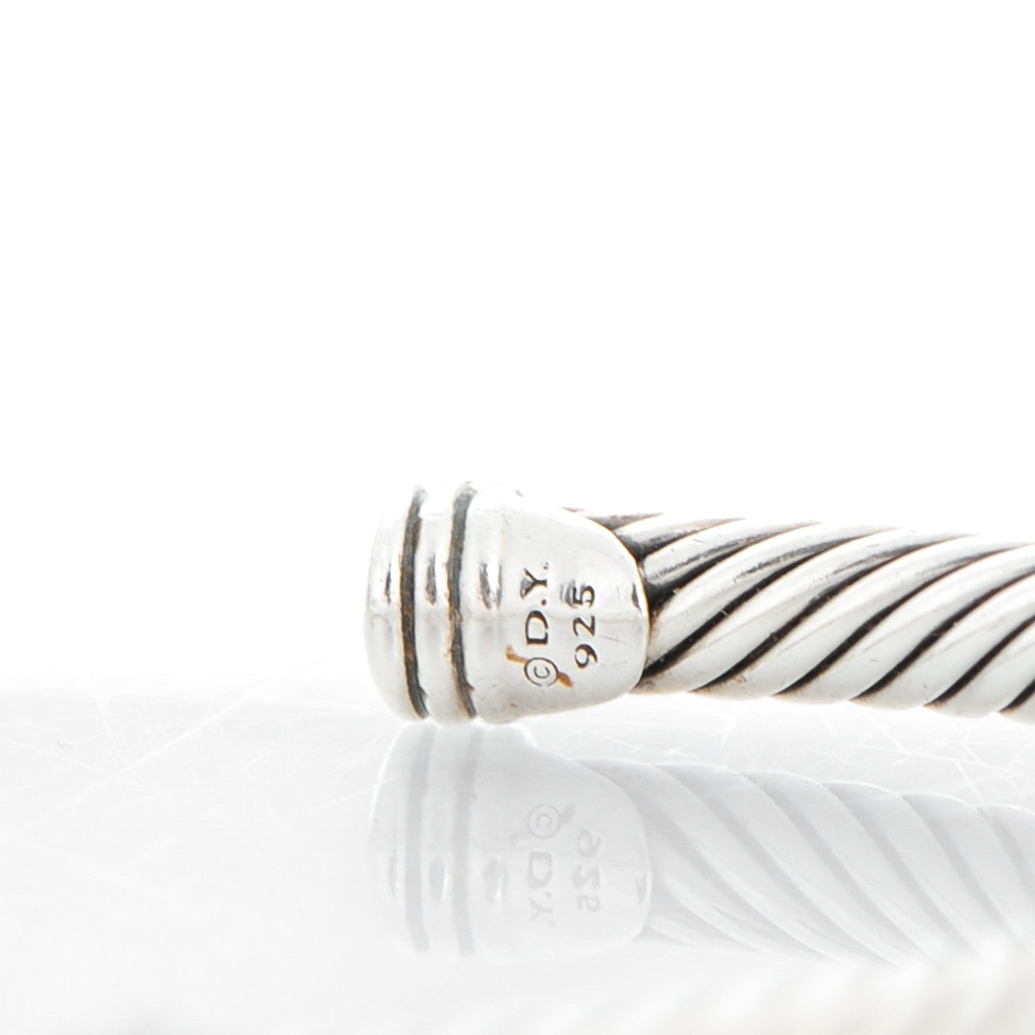 David Yurman Sterling Silver Diamond 4mm X Cable Bracelet 4 of 4